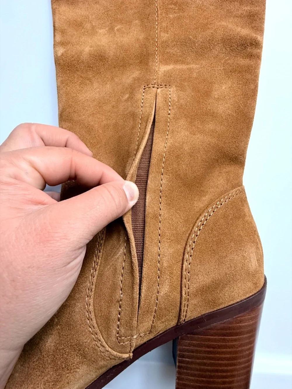 Cole Haan Willa Boot Women's Over the Knee Shoe Size 10.5 Tan Seude